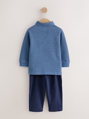 Bleu - Ensemble polo à manches longues et Survêtement (3mois -7an) - Image 7 de 9