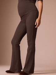 Chocolate Brown Maternity Flare Leggings - Image 4 of 10
