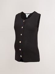 שחור - Maternity Button Through Knitted Vest - תמונה 1 מתוך 4