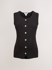 שחור - Maternity Button Through Knitted Vest - תמונה 2 מתוך 4