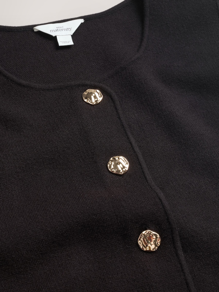 שחור - Maternity Button Through Knitted Vest - תמונה 4 מתוך 4