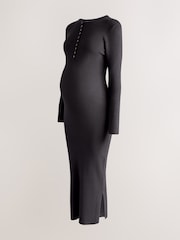 Charcoal Grey Maternity Long Sleeve Knitted Dress - Image 1 of 4