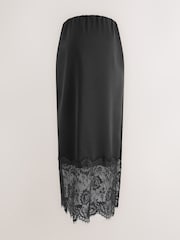 Schwarz - Maternity Satin Skirt With Lace - Bild 2 von 4