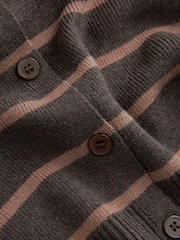 Brown Maternity Striped Cardigan With Wool - Image 10 of 10