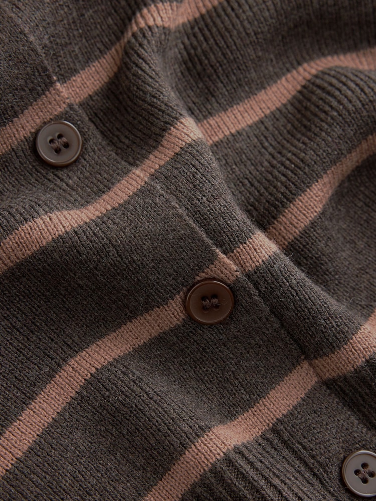 Brown Maternity Striped Cardigan With Wool - Image 10 of 10