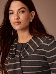 Brown Maternity Striped Cardigan With Wool - Image 6 of 10