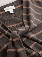 Brown Maternity Striped Cardigan With Wool - Image 9 of 10
