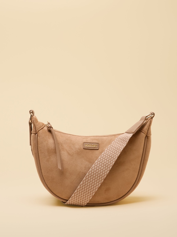 Joules Suedette Neutral Moon Cross Body bag - Image 1 of 10 Joules Suedette Neutral Moon Cross Body bag - Image 1 of 10