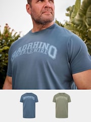 BadRhino Big & Tall Green Worldwide T-Shirts 2 Pack - Image 1 of 5