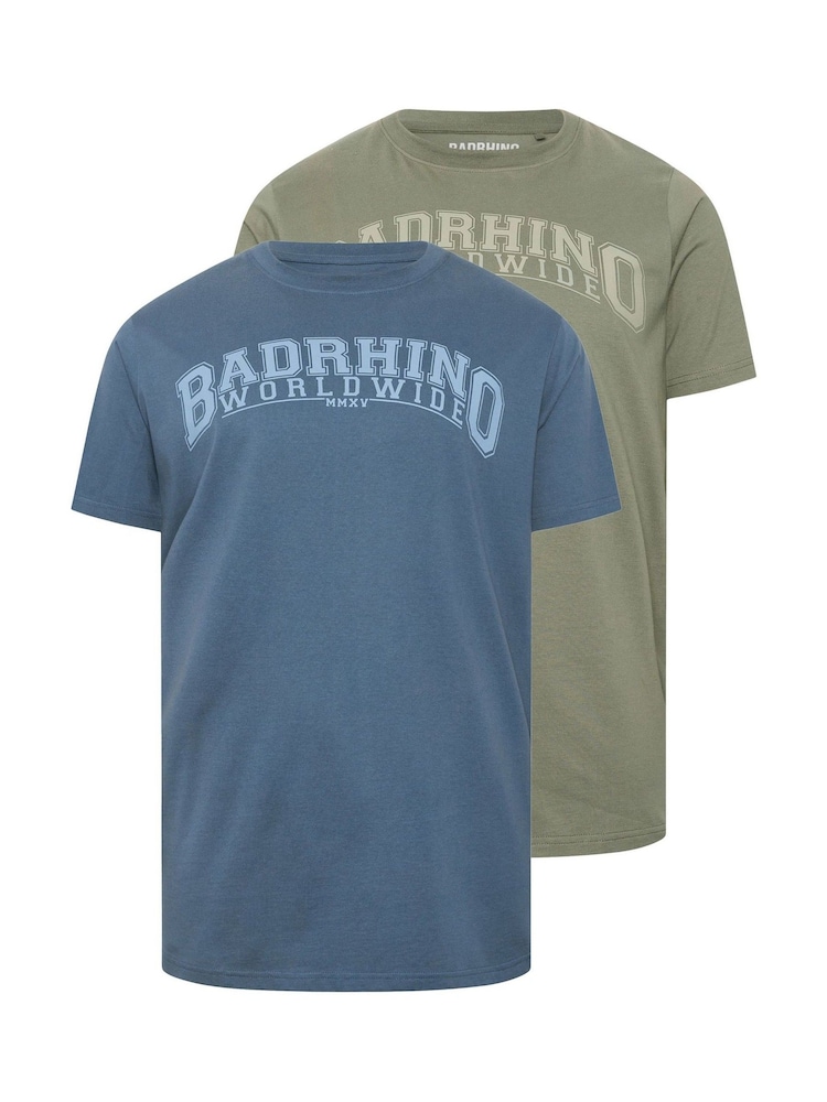 BadRhino Big & Tall Green Worldwide T-Shirts 2 Pack - Image 5 of 5