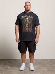 BadRhino Big & Tall Black Long Acid Wash Motley Crue T-Shirt - Image 2 of 4