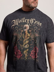 BadRhino Big & Tall Black Long Acid Wash Motley Crue T-Shirt - Image 4 of 4