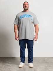 BadRhino Big & Tall Grey Long Distressed Graphic T-Shirt - Image 2 of 4