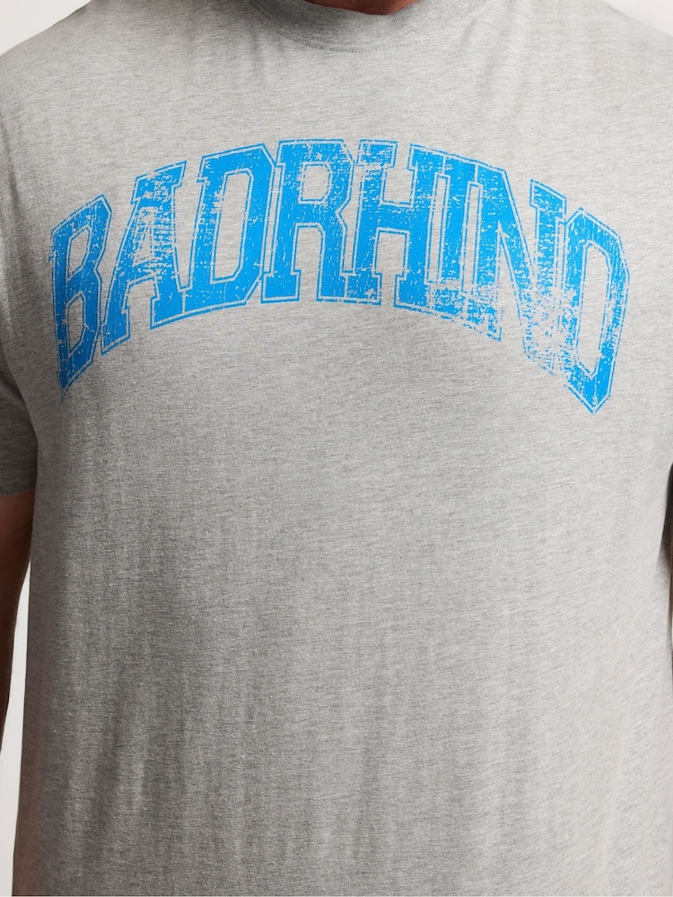 BadRhino Big & Tall Grey Long Distressed Graphic T-Shirt - Image 4 of 4