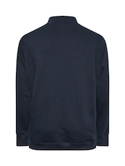 BadRhino Big & Tall Blue Loopback Half Zip Polo Sweat Top - Image 6 of 6