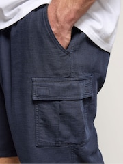 Albastru - BadRhino Big & Tall Washed Cargo Shorts - Imaginea 4 din 6