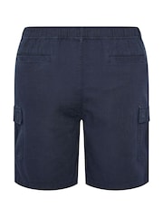 Albastru - BadRhino Big & Tall Washed Cargo Shorts - Imaginea 6 din 6