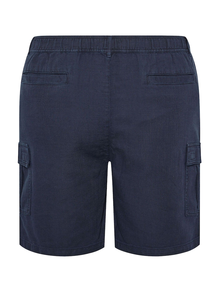 Albastru - BadRhino Big & Tall Washed Cargo Shorts - Imaginea 6 din 6