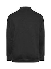BadRhino Big & Tall Black Loopback Half Zip Polo Sweat Top - Image 6 of 6