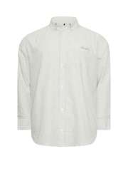 BadRhino Big & Tall White/Grey Stripe Oxford Long Sleeve Shirt - Image 2 of 3