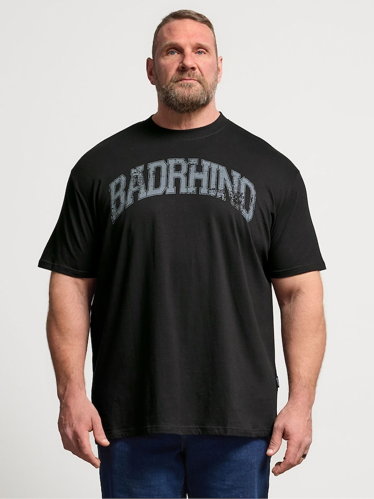 BadRhino Big & Tall Black Distressed Graphic T-Shirt - Image 1 of 5