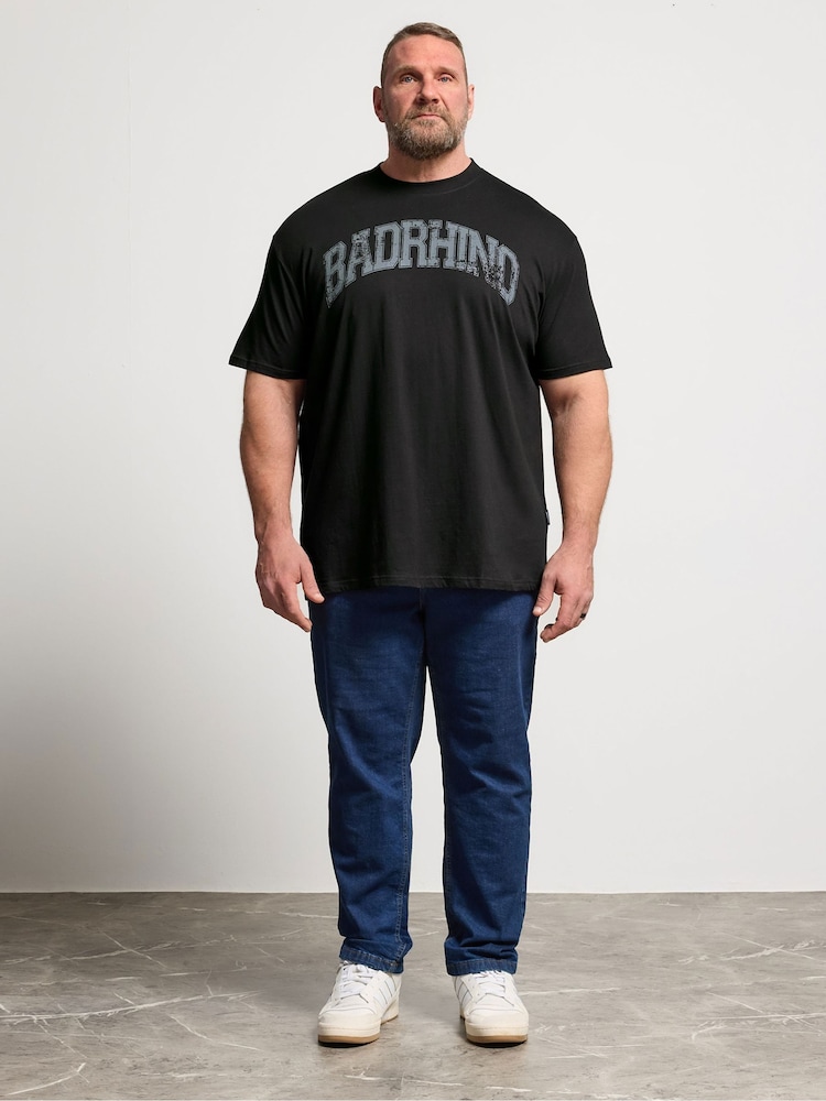 BadRhino Big & Tall Black Distressed Graphic T-Shirt - Image 2 of 5
