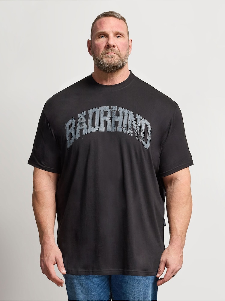 Черный - Длинные - Футболка с принтом BadRhino Big & Tall - Изображение 1 4