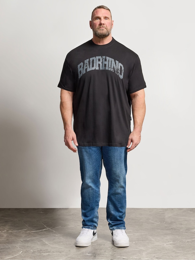 Черный - Длинные - Футболка с принтом BadRhino Big & Tall - Изображение 2 4