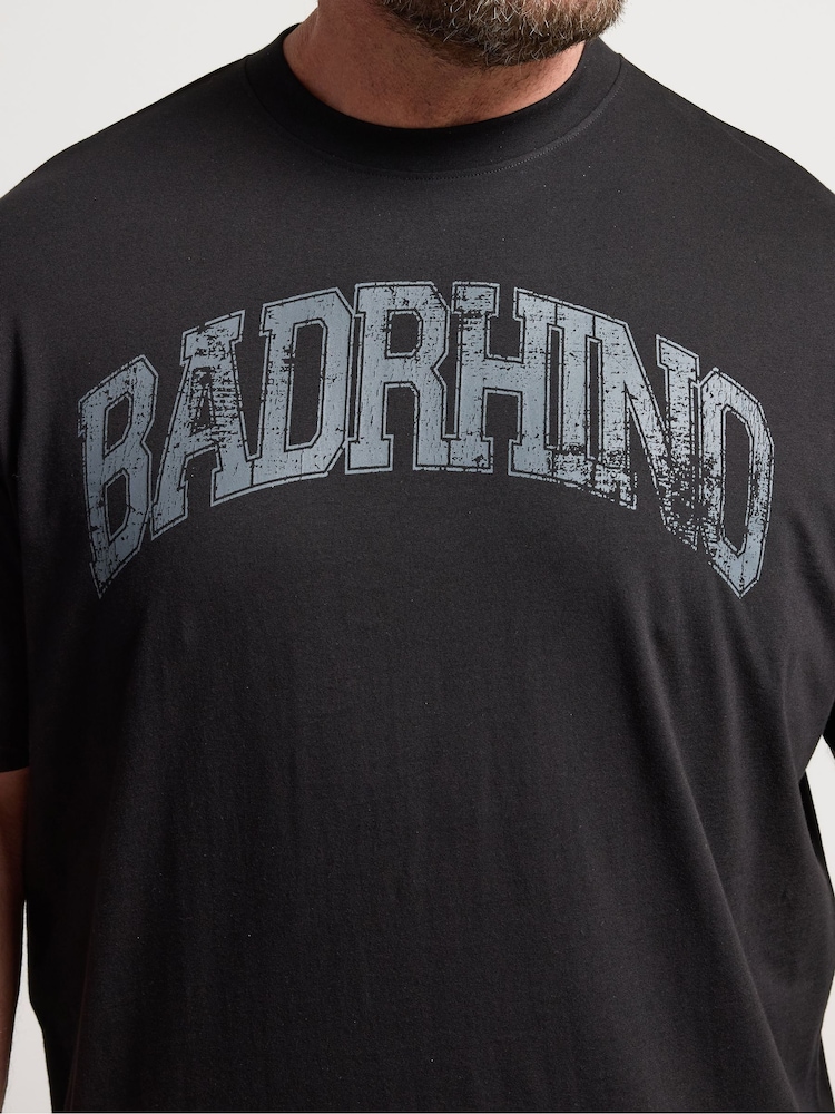 Черный - Длинные - Футболка с принтом BadRhino Big & Tall - Изображение 4 4