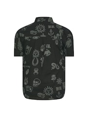 BadRhino Big & Tall Black All Over Print Tatoo Shirt - Image 3 of 3