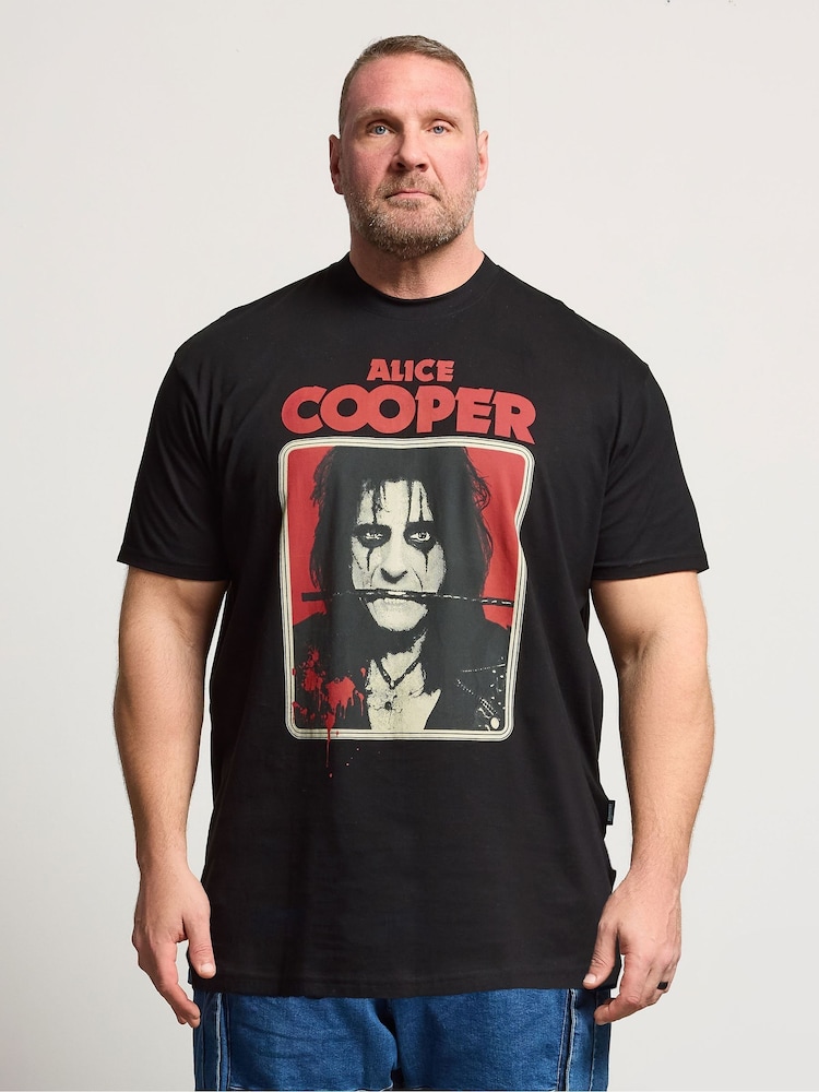 BadRhino Big & Tall Black Long Alice Cooper T-Shirt - Image 1 of 6 BadRhino Big & Tall Black Long Alice Cooper T-Shirt - Image 1 of 6