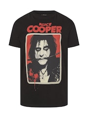 BadRhino Big & Tall Black Long Alice Cooper T-Shirt - Image 5 of 6