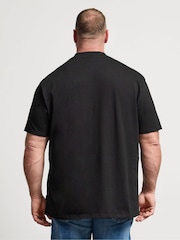 BadRhino Big & Tall Black Long Lightning Print Relaxed T-Shirt - Image 2 of 4