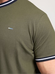 BadRhino Big & Tall Green Long Pique Ringer T-Shirt - Image 4 of 6