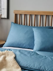 Night Lark Twilight Blue Linen Pillowcase - Image 1 of 2