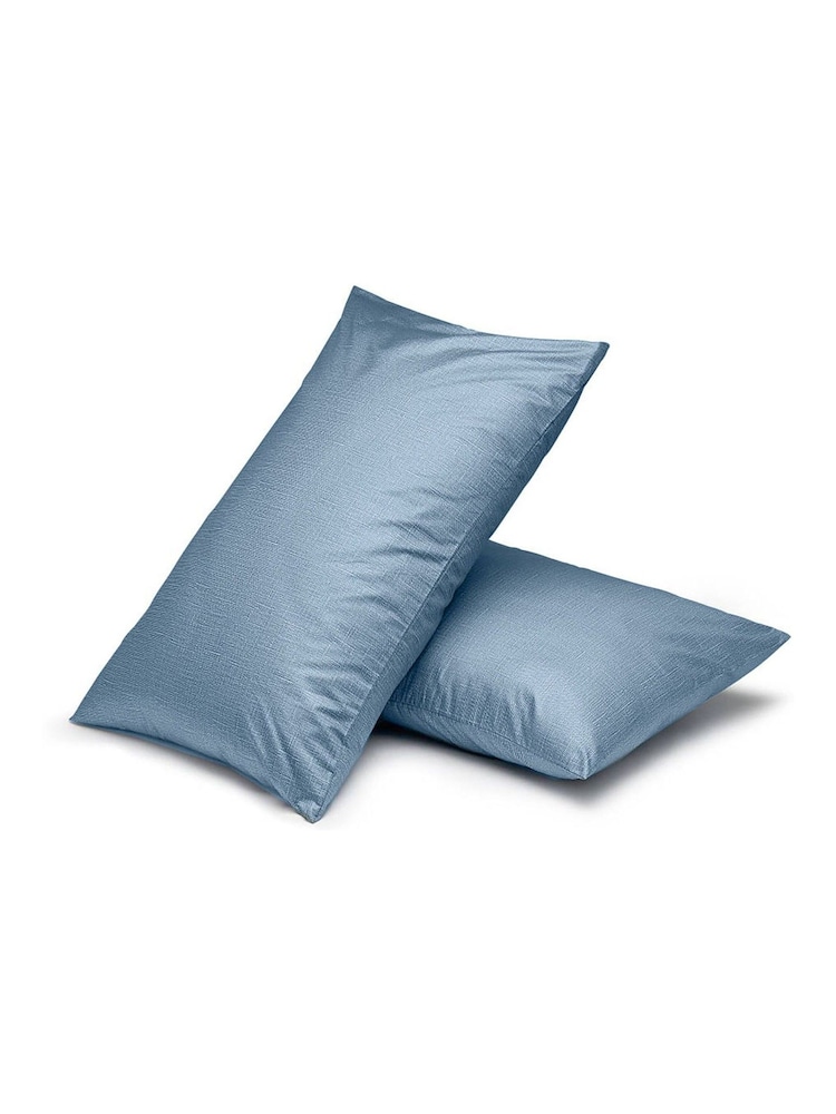 Night Lark Twilight Blue Linen Pillowcase - Image 2 of 2