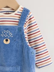 Navy Blue Bear Cord Dungarees and Bodysuit Baby Set (0mths-3yrs) - Image 4 of 10