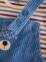 Navy Blue Bear Cord Dungarees and Bodysuit Baby Set (0mths-3yrs) - Image 8 of 10