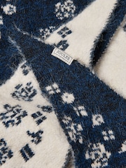 Joules Kendra Blue & White Bandana Reversible Triangle Scarf - Image 5 of 7