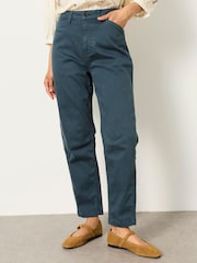 FatFace Bella Teal Blue Chino Tapered Trousers - Image 1 of 6