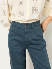 FatFace Bella Teal Blue Chino Tapered Trousers - Image 5 of 6
