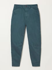 FatFace Bella Teal Blue Chino Tapered Trousers - Image 6 of 6