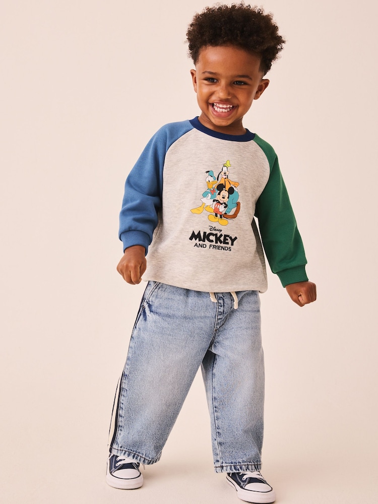 Bloco de cor cinza - sweatshirt Mickey Mouse com estampa sem gola (3meses-8anos) - Imagem 2 de 4 Bloco de cor cinza - sweatshirt Mickey Mouse com estampa sem gola (3meses-8anos) - Imagem 2 de 4
