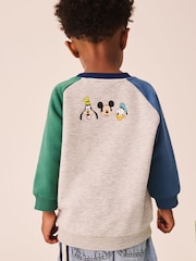 Bloco de cor cinza - sweatshirt Mickey Mouse com estampa sem gola (3meses-8anos) - Imagem 3 de 4