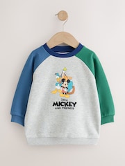 Grey Colour Block Mickey Mouse Printed Crew Sweatshirt (3mths-8yrs) - Image 5 of 8