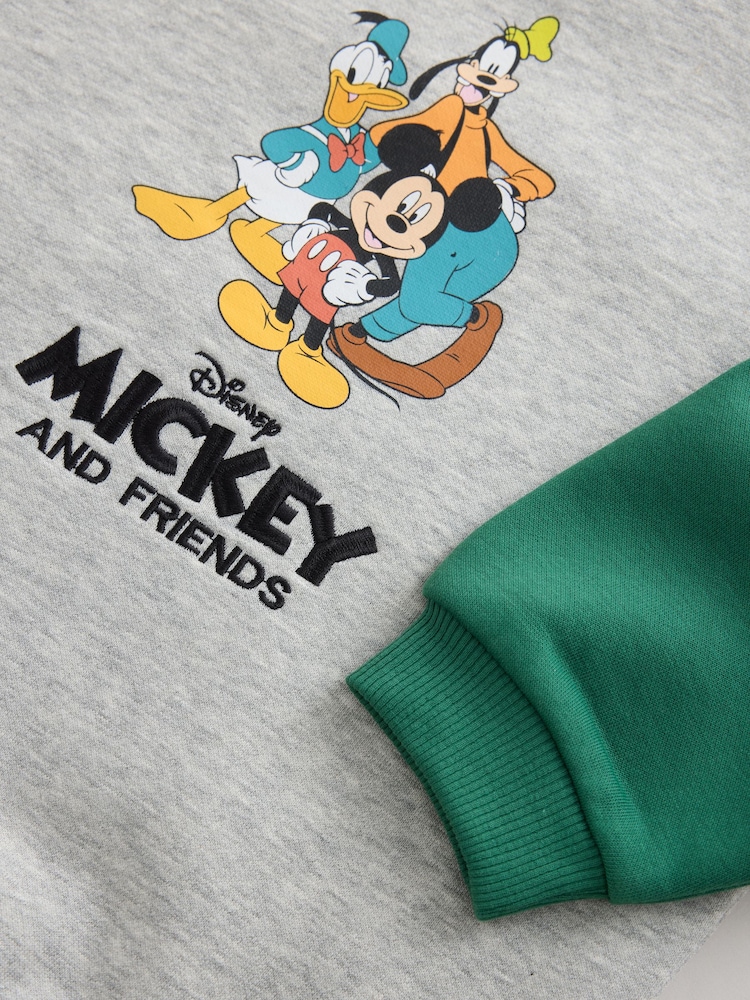 Grey Colour Block Mickey Mouse Printed Crew Sweatshirt (3mths-8yrs) - Image 8 of 8