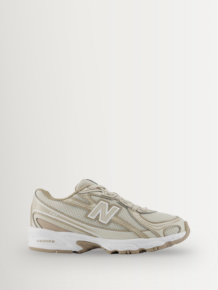 New Balance Taupe Brown Kids 740 Bungee Lace Trainers - Image 1 of 6