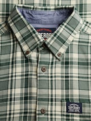Светло-зеленый - Superdry хлопковая рубашка с длинными рукавами - Изображение 7 7