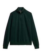 Superdry Green Essential Logo Raglan Henley Jumper - Image 6 of 7