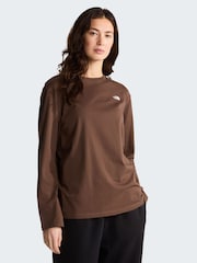 The North Face Brown Essential Simple Dome Long Sleeve T-Shirt - Image 1 of 5
